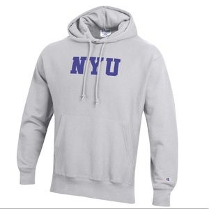 Champion reverse weave NYU hoodie/sweatshirt